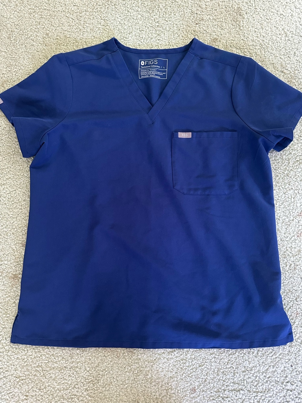 Sapphire Catarina V-Neck Pocket Shirt- SIZE LARGE